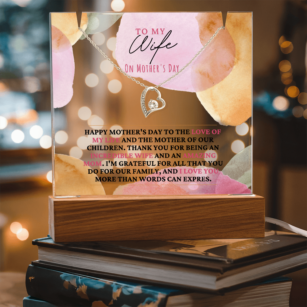 Acrylic plaque, mothers day gifts, from husband, to wife, Mother's day, necklace, mothers day necklace, unique mothers day gift, gift mothers day, husband to wife, gifts, husband mothers day, best mothers day gifts, trending mothers day gifts, best seller mothers day