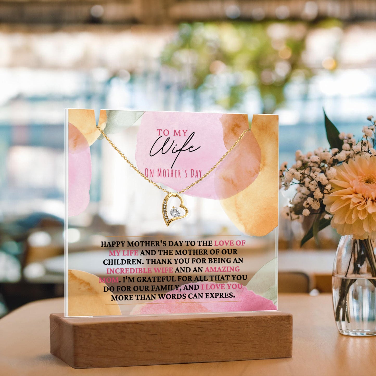 Acrylic plaque, mothers day gifts, from husband, to wife, Mother's day, necklace, mothers day necklace, unique mothers day gift, gift mothers day, husband to wife, gifts, husband mothers day, best mothers day gifts, trending mothers day gifts, best seller mothers day