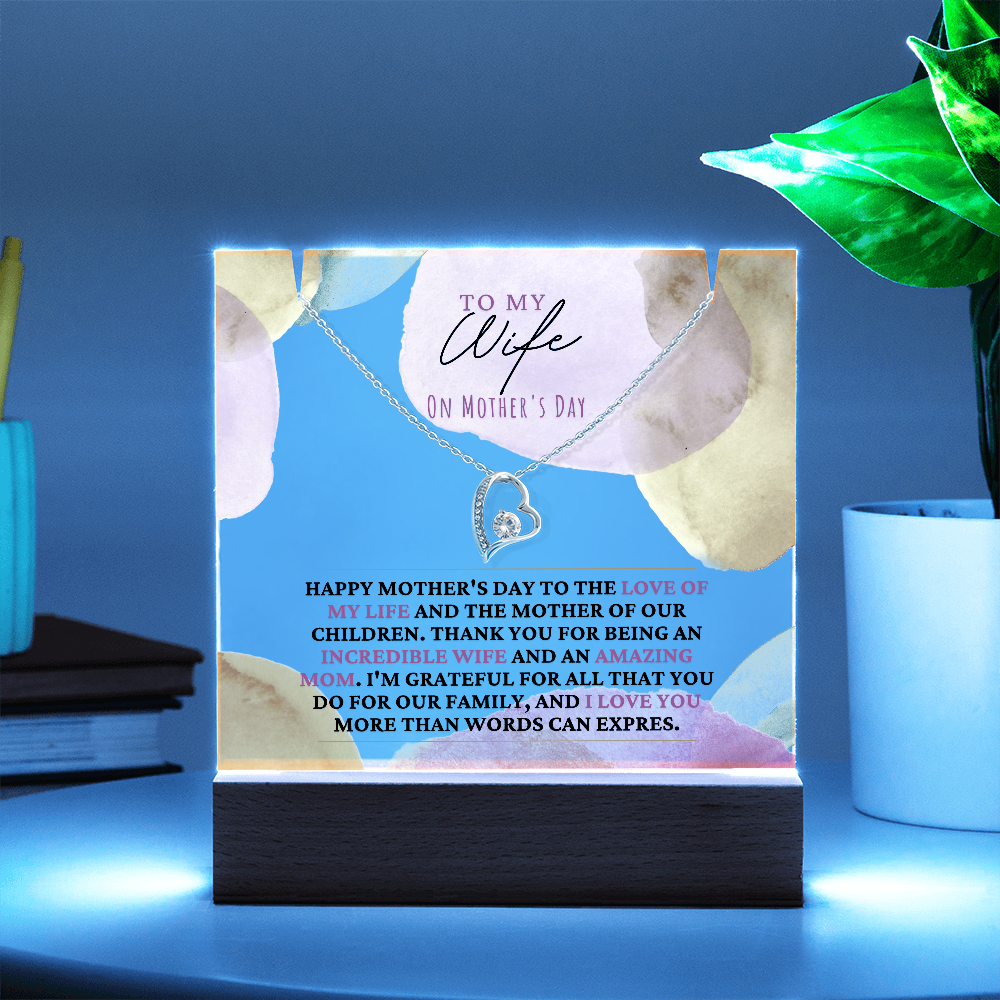 Acrylic plaque, mothers day gifts, from husband, to wife, Mother's day, necklace, mothers day necklace, unique mothers day gift, gift mothers day, husband to wife, gifts, husband mothers day, best mothers day gifts, trending mothers day gifts, best seller mothers day
