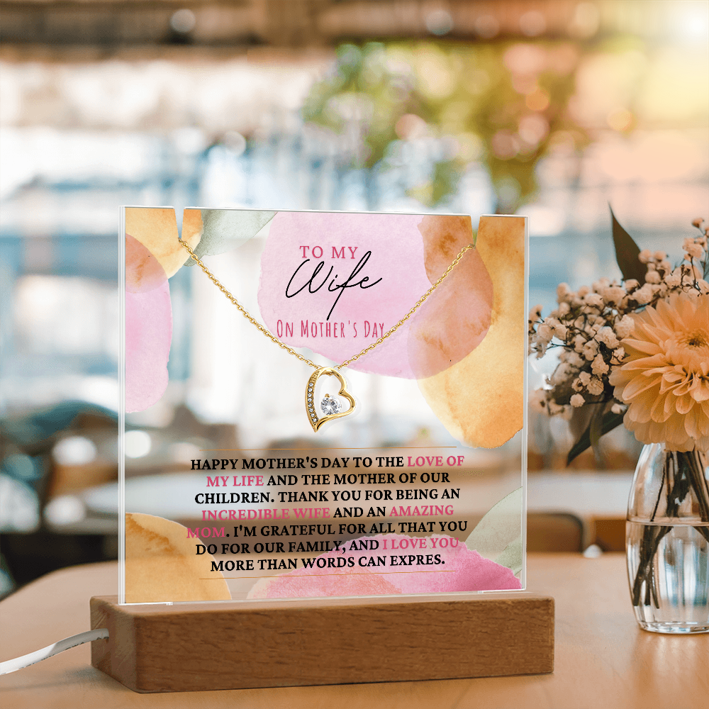 Acrylic plaque, mothers day gifts, from husband, to wife, Mother's day, necklace, mothers day necklace, unique mothers day gift, gift mothers day, husband to wife, gifts, husband mothers day, best mothers day gifts, trending mothers day gifts, best seller mothers day