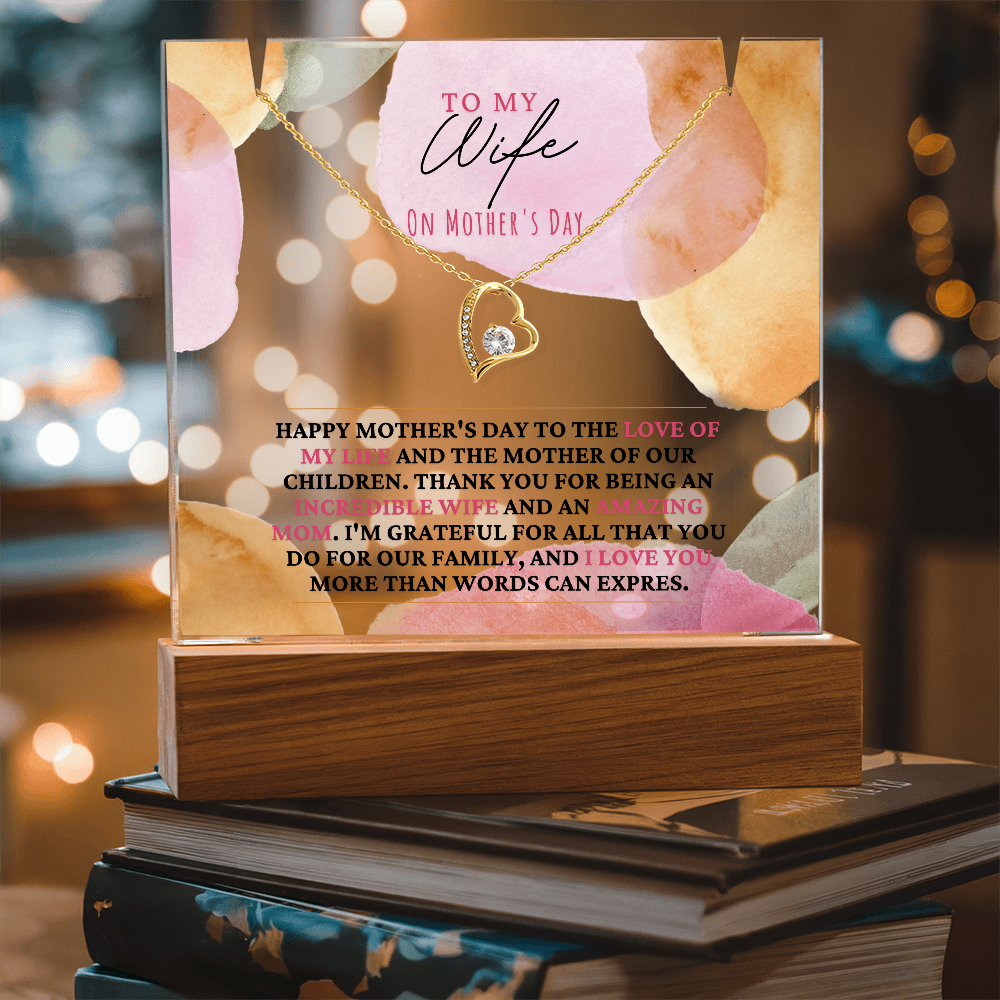 Acrylic plaque, mothers day gifts, from husband, to wife, Mother's day, necklace, mothers day necklace, unique mothers day gift, gift mothers day, husband to wife, gifts, husband mothers day, best mothers day gifts, trending mothers day gifts, best seller mothers day