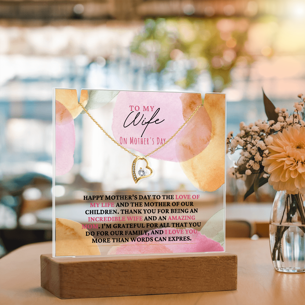 Acrylic plaque, mothers day gifts, from husband, to wife, Mother's day, necklace, mothers day necklace, unique mothers day gift, gift mothers day, husband to wife, gifts, husband mothers day, best mothers day gifts, trending mothers day gifts, best seller mothers day