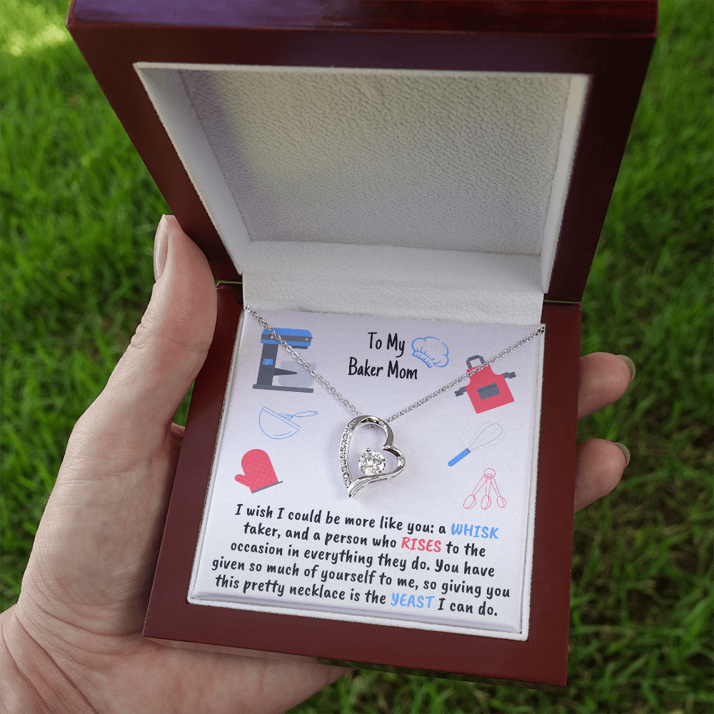 To my baker mom, necklace for mom, mom necklace, mothers necklace, birthday for necklace, birthday mom, for mom, for mother, gift for mom, gift for mother, mothers day, present, gifts, baker, bakers gift, baker gifts, baker necklace.
