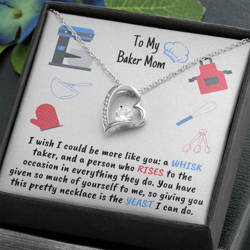 To my baker mom, necklace for mom, mom necklace, mothers necklace, birthday for necklace, birthday mom, for mom, for mother, gift for mom, gift for mother, mothers day, present, gifts, baker, bakers gift, baker gifts, baker necklace.